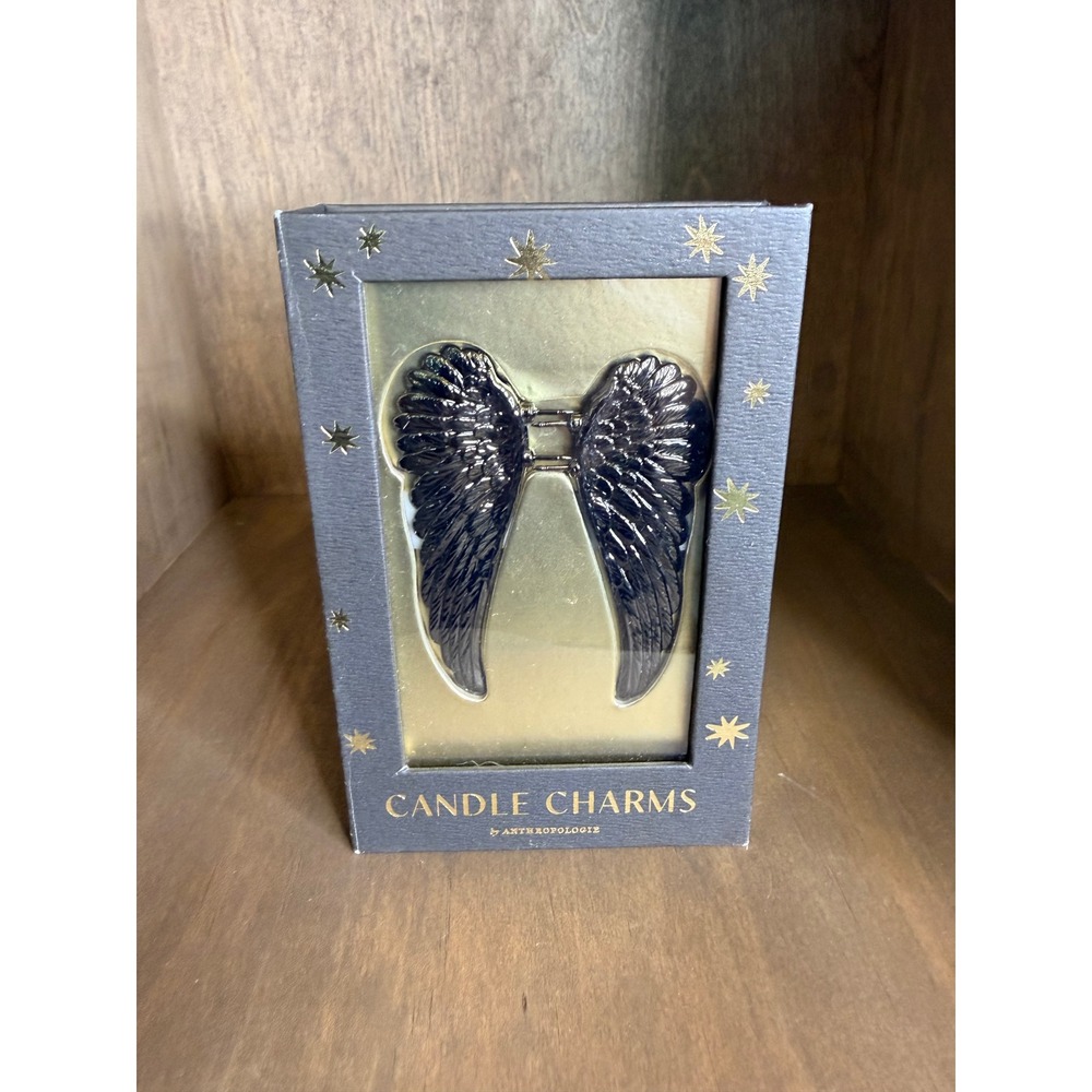 Anthropologie Candle Charms Angel Wings Dark Metal Decorative Pins NIB